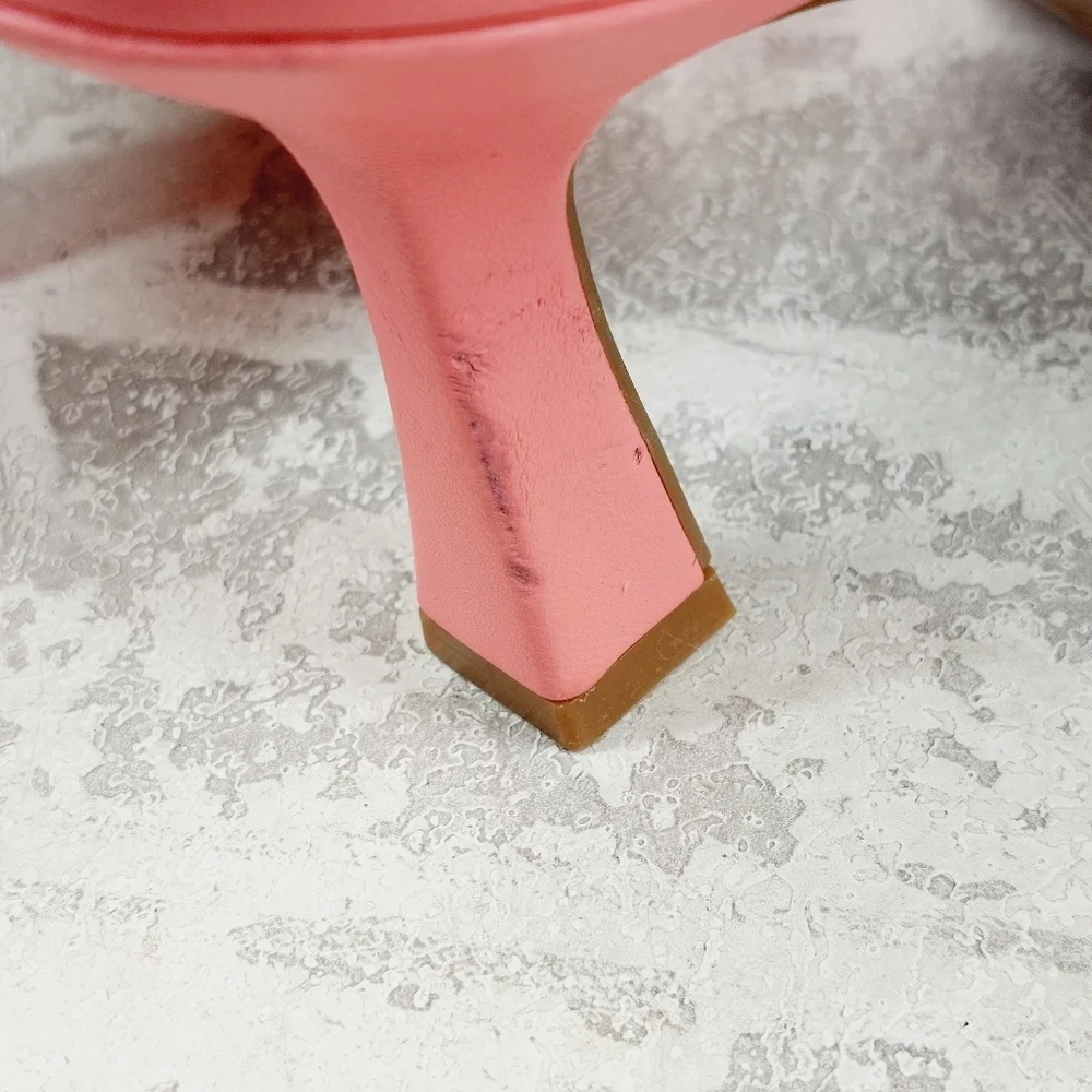 NEW Open Edit Edquincy Pink Slip On Summer Heeled Sandals W1119